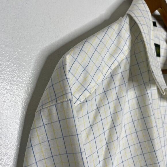 Eddie Bauer Yellow Blue Plaid Casual Button Up Long Sleeve Size L Men - Picture 3 of 6